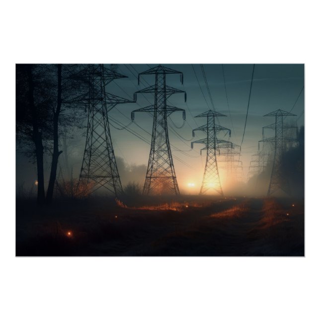 Póster Torres atardecer (Anverso)