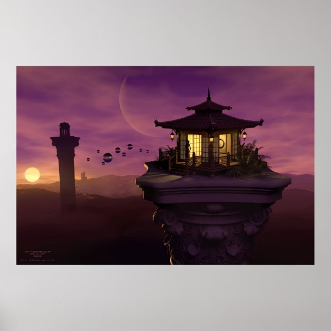 Póster Torres de observación psicológica por J. Matthew R (Frente)