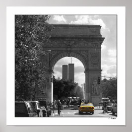 Póster Torres gemelas a través de Washington Square