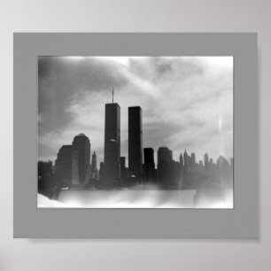 Póster Torres gemelas - Negro y blanco