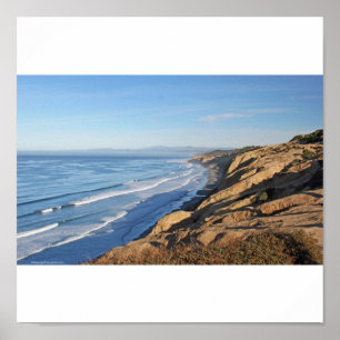 Póster Torrey Pines viendo la playa de los negros al nort