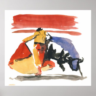 Póster torro y torrero