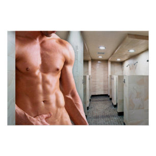 Póster Torso masculino musculoso sin camiseta de Slippery