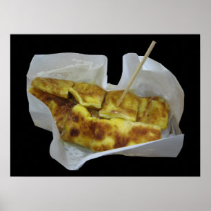 Póster Torta caliente de plátano [Roti Kluai Khai] Comida