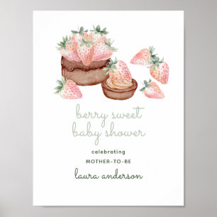 Póster Torta De Chocolate Dulce De Frutas Al Agua Baby Sh