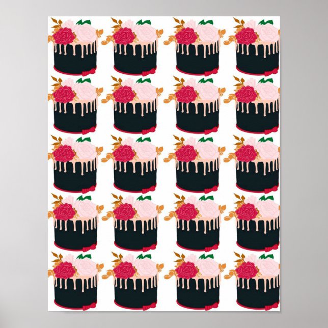 Póster Torta de chocolate Rosa - Gracioso regalo de amant (Frente)