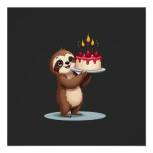 Póster Torta de cumpleaños divertida con disfraz de perez