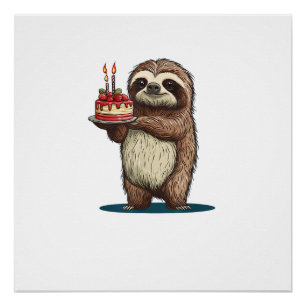 Póster Torta de cumpleaños divertida con disfraz de perez