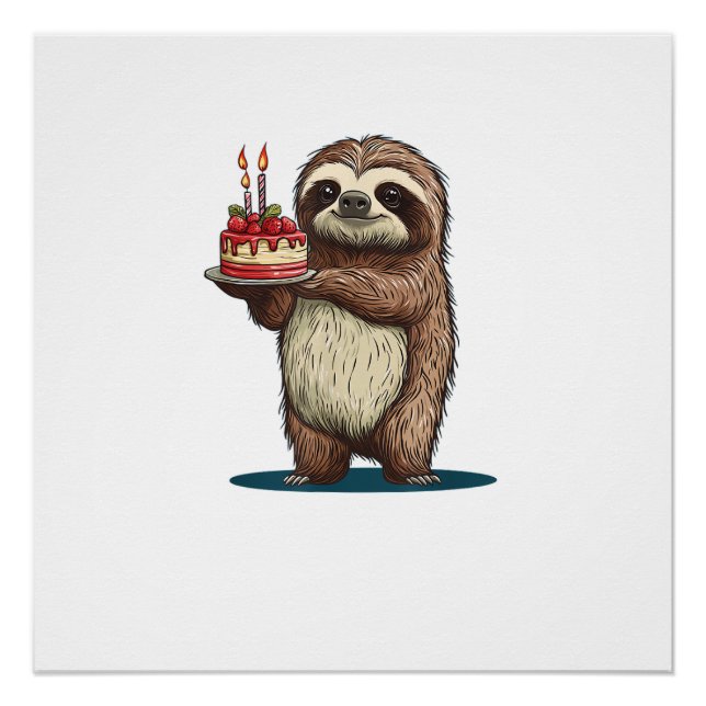 Póster Torta de cumpleaños divertida con disfraz de perez (Anverso)