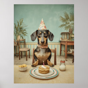 Póster Torta de cumpleaños para Dachshund