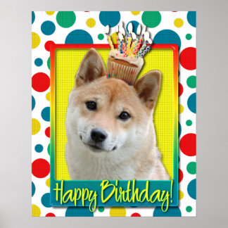 Póster Torta de cumpleaños - Shiba Inu