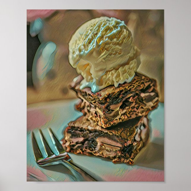 Póster Torta de helado de chocolate (Frente)