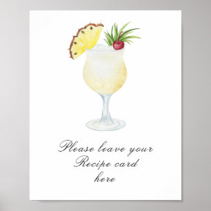 Póster Torta de shower nupcial de Cocktail - Tarjeta de r