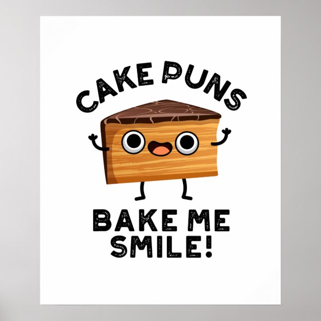 Póster Tortas de tarta me hacen sonreír divertido bollo (Frente)