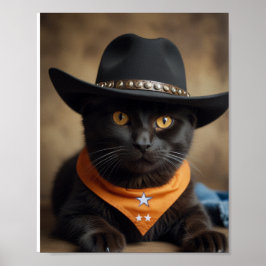 Póster Tortishell Cat Cowboy