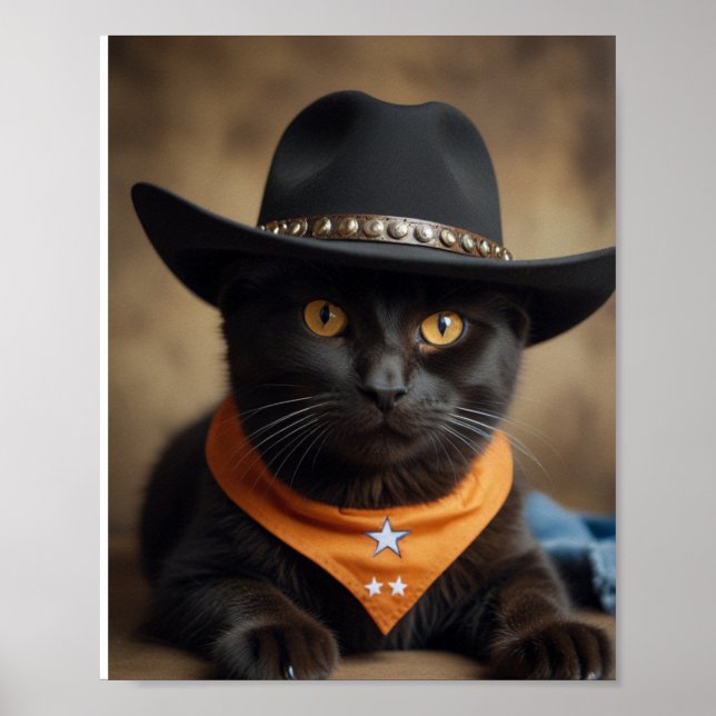Póster Tortishell Cat Cowboy (Frente)