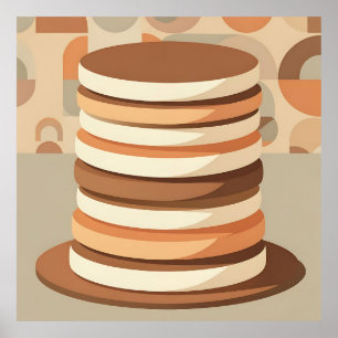 Póster Tortitas Apiladas Retro