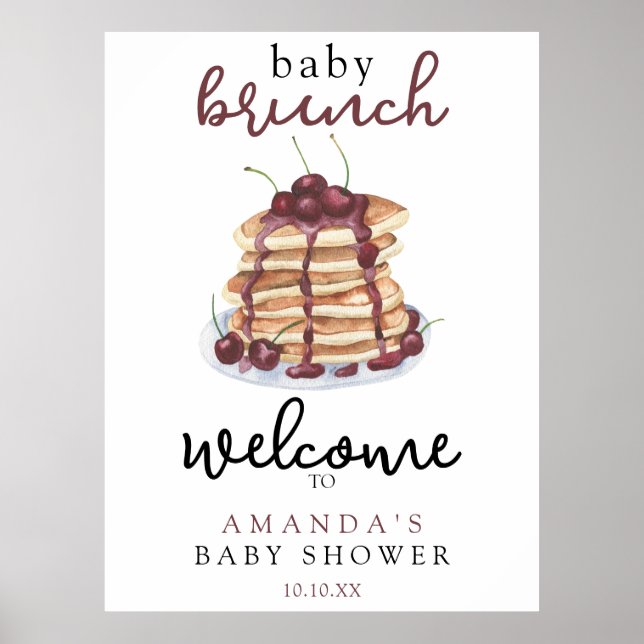 Póster Tortitas de Brunch para el Bebe Cereza Dulce para  (Frente)