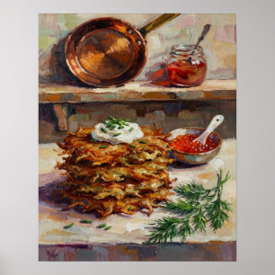 Póster Tortitas de Patata Cocina Bodegón