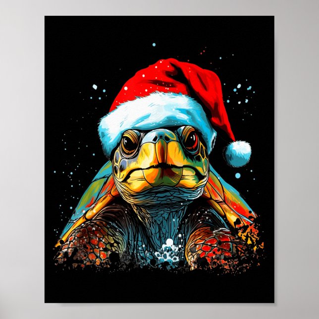 Póster Tortoise Christmas Animal Lovers Men Women Kids Gi (Frente)