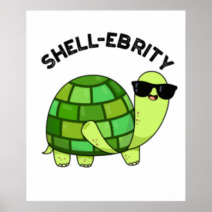 Póster Tortoise Pun, celebridad de Shell-ebrity