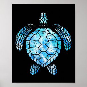 Póster Tortuga acuarela Tie Dye Sea Ocean Save Planet Ea