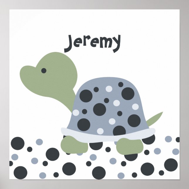 Póster Tortuga bebé punteada (Frente)