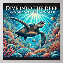 Póster Tortuga de buceo