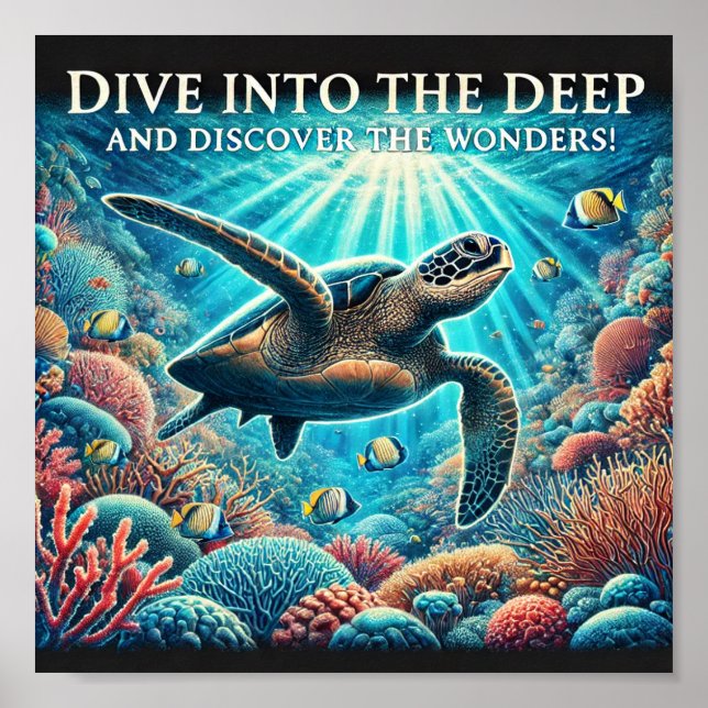 Póster Tortuga de buceo (Frente)