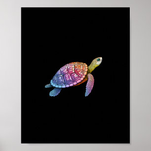 Póster Tortuga de caja oriental Colorful Splash (3)
