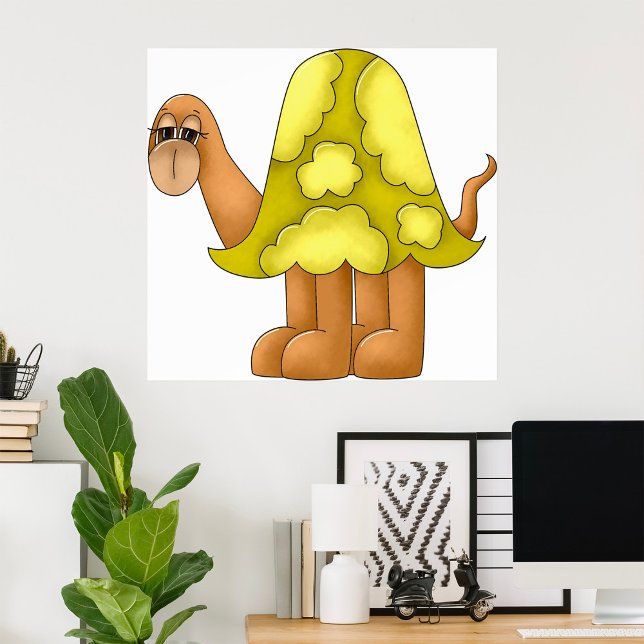 Póster Tortuga de dibujos animados linda con caparazón ve (Subido por el creador)