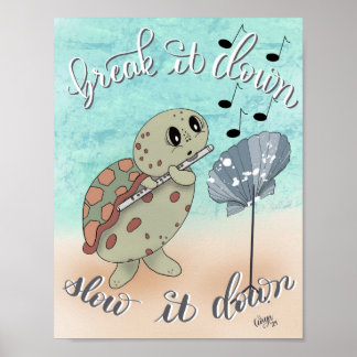 Póster Tortuga de juego fluido