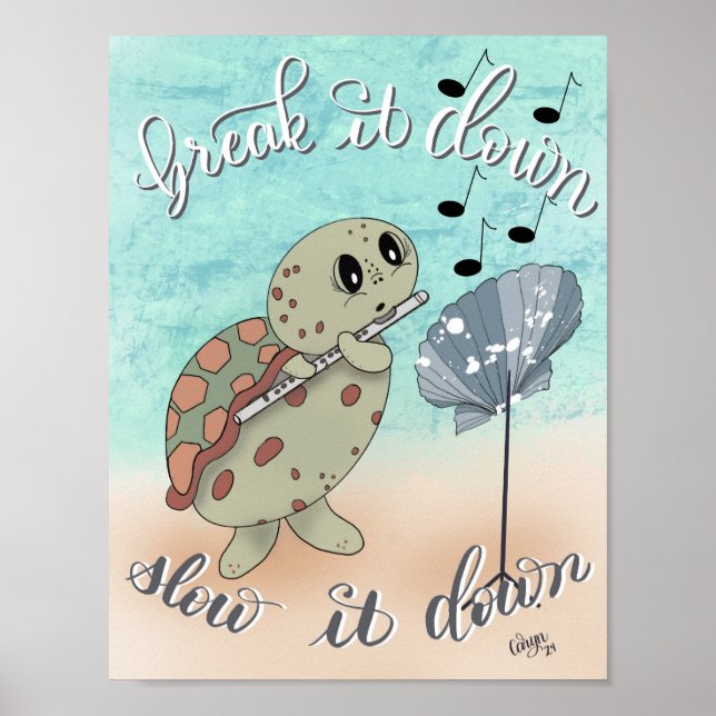 Póster Tortuga de juego fluido (Frente)