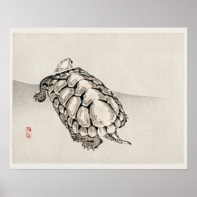 Póster Tortuga de Kōno Bairei (1844-1895) (Frente)