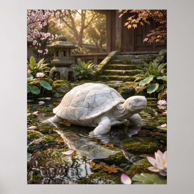 Póster Tortuga de Mármol Calma Costera (Frente)