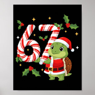 Póster Tortuga divertida 67 Meme Navidad Pjm Hombres Muje