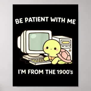 Póster Tortuga divertida amante de los 80 90 meme kawaii