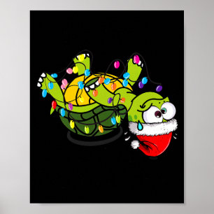 Póster Tortuga Divertida De Navidad Está Bien Estoy Bien