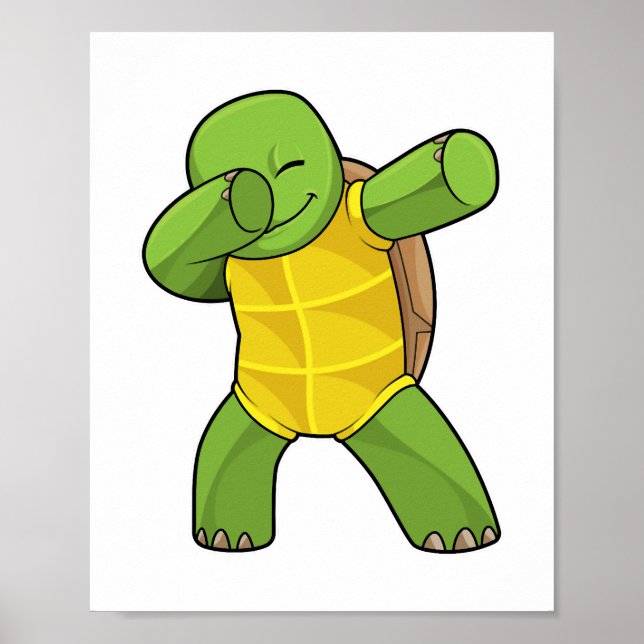 Póster Tortuga En Hip Hop Dance Dab (Frente)