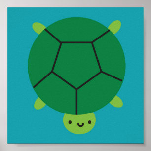 Póster Tortuga feliz