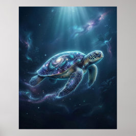 Póster Tortuga Galáctica Océano Cósmico