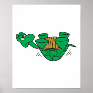 Póster tortuga graciosa
