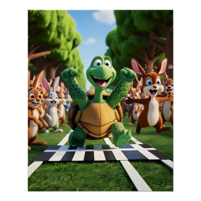 Póster Tortuga la ganadora. (Anverso)