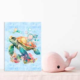 Póster Tortuga malva
