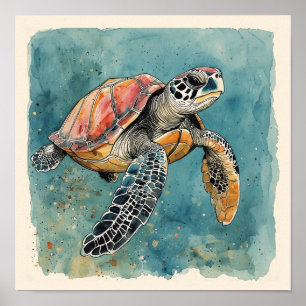 Póster Tortuga marina