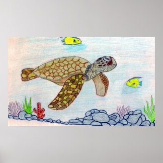 Póster tortuga marina