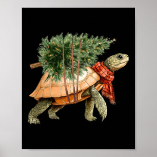 Póster Tortuga marina Árbol de Navidad playa de tortuga o