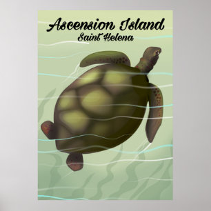Póster Tortuga marina de Ascensión