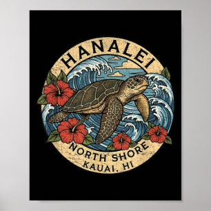 Póster Tortuga marina Hei Kauai Hawaii vacaciones hawaian