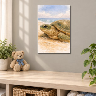 Póster Tortuga Marina Playa Oceánica